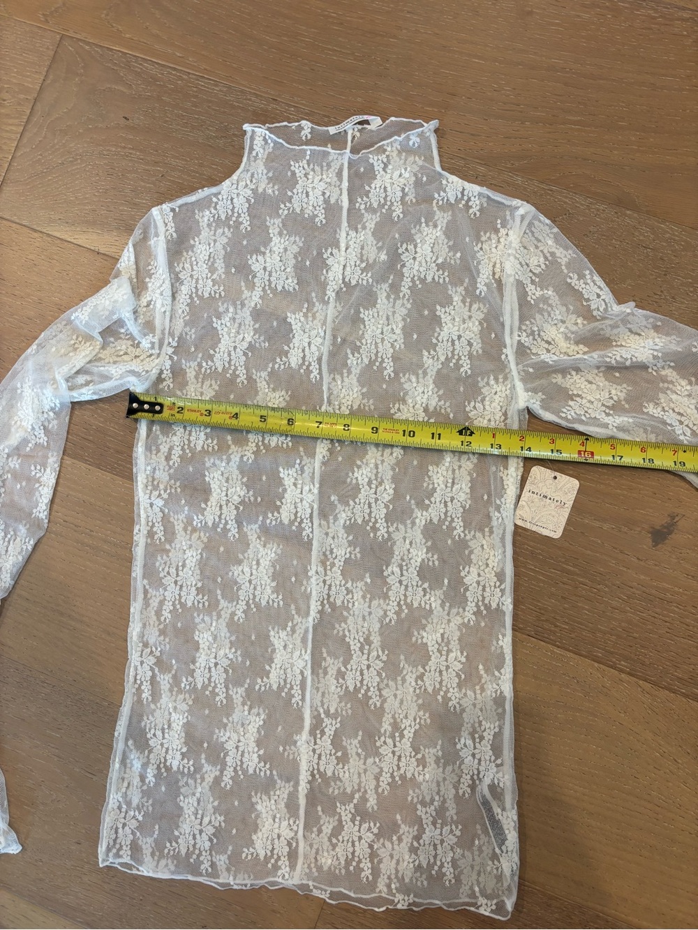 Free People Lady Lux Floral Mesh Layering Top lace Med NWT Evening Cream White - Picture 8 of 10